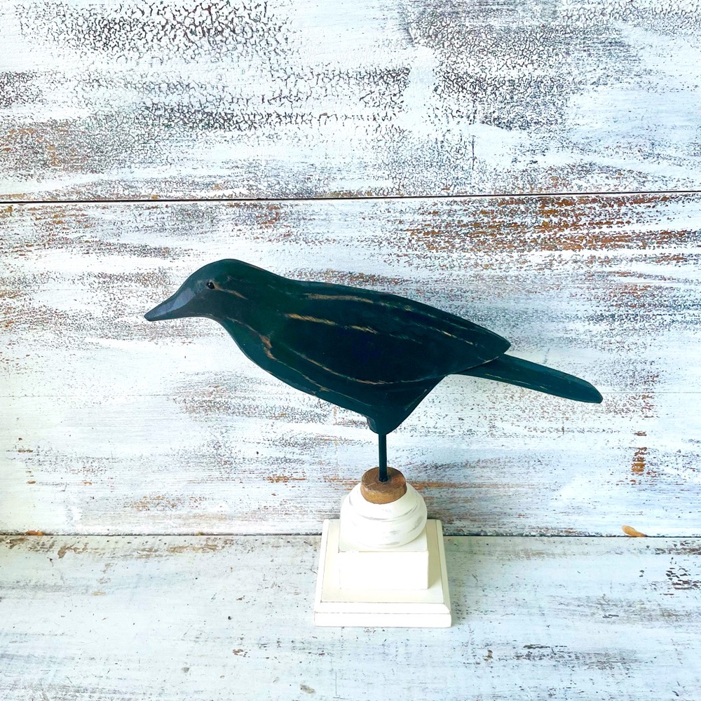 Wooden Crow Pedestal, Large
